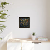 Framed Canvas - "Land of the Free" Patriotic Eagle Wall Art