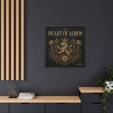 Heart of Albion Framed Canvas Wall Art — Vintage English Lion Crest