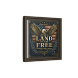Framed Canvas - "Land of the Free" Patriotic Eagle Wall Art