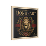 Lionheart Framed Canvas Print — Regal Crowned Lion Wall Art (Matte)