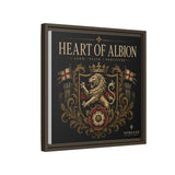 Heart of Albion Framed Canvas Wall Art — Vintage English Lion Crest