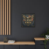 Framed Canvas - "Land of the Free" Patriotic Eagle Wall Art