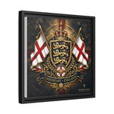 Matte Canvas: Lionheart England Crest Wall Art — Framed Union Jack Shield Print