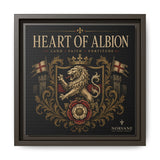 Heart of Albion Framed Canvas Wall Art — Vintage English Lion Crest