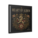 Heart of Albion Framed Canvas Wall Art — Vintage English Lion Crest