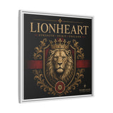 Lionheart Framed Canvas Print — Regal Crowned Lion Wall Art (Matte)