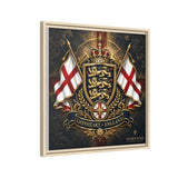 Matte Canvas: Lionheart England Crest Wall Art — Framed Union Jack Shield Print