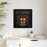 St George Shield Matte Canvas Framed Wall Art — England Crest Decor