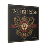 English Rose Matte Framed Canvas – Vintage Tudor Crest Wall Art