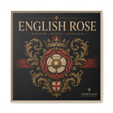 English Rose Matte Framed Canvas – Vintage Tudor Crest Wall Art