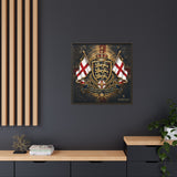 Matte Canvas: Lionheart England Crest Wall Art — Framed Union Jack Shield Print