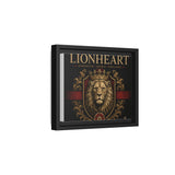 Lionheart Framed Canvas Print — Regal Crowned Lion Wall Art (Matte)