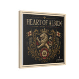 Heart of Albion Framed Canvas Wall Art — Vintage English Lion Crest