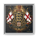 Matte Canvas: Lionheart England Crest Wall Art — Framed Union Jack Shield Print