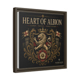 Heart of Albion Framed Canvas Wall Art — Vintage English Lion Crest