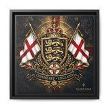 Matte Canvas: Lionheart England Crest Wall Art — Framed Union Jack Shield Print