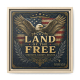 Framed Canvas - "Land of the Free" Patriotic Eagle Wall Art