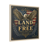 Framed Canvas - "Land of the Free" Patriotic Eagle Wall Art