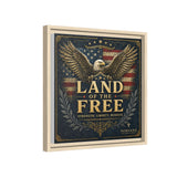 Framed Canvas - "Land of the Free" Patriotic Eagle Wall Art