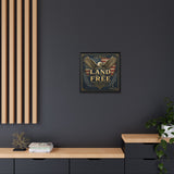 Framed Canvas - "Land of the Free" Patriotic Eagle Wall Art