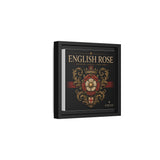 English Rose Matte Framed Canvas – Vintage Tudor Crest Wall Art