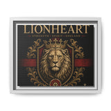 Lionheart Framed Canvas Print — Regal Crowned Lion Wall Art (Matte)