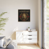 Lionheart Framed Canvas Print — Regal Crowned Lion Wall Art (Matte)
