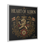 Heart of Albion Framed Canvas Wall Art — Vintage English Lion Crest