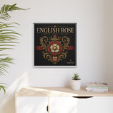 English Rose Matte Framed Canvas – Vintage Tudor Crest Wall Art