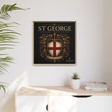 St George Shield Matte Canvas Framed Wall Art — England Crest Decor