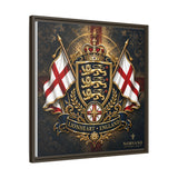 Matte Canvas: Lionheart England Crest Wall Art — Framed Union Jack Shield Print
