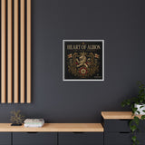 Heart of Albion Framed Canvas Wall Art — Vintage English Lion Crest