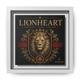 Lionheart Framed Canvas Print — Regal Crowned Lion Wall Art (Matte)