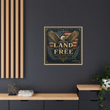 Framed Canvas - "Land of the Free" Patriotic Eagle Wall Art