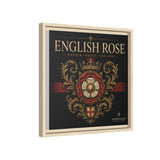 English Rose Matte Framed Canvas – Vintage Tudor Crest Wall Art