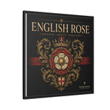 English Rose Matte Framed Canvas – Vintage Tudor Crest Wall Art