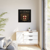 St George Shield Matte Canvas Framed Wall Art — England Crest Decor