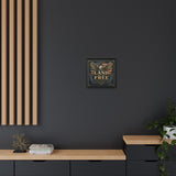 Framed Canvas - "Land of the Free" Patriotic Eagle Wall Art