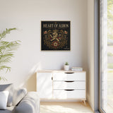 Heart of Albion Framed Canvas Wall Art — Vintage English Lion Crest