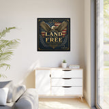 Framed Canvas - "Land of the Free" Patriotic Eagle Wall Art