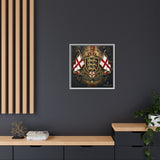 Matte Canvas: Lionheart England Crest Wall Art — Framed Union Jack Shield Print
