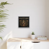 Heart of Albion Framed Canvas Wall Art — Vintage English Lion Crest