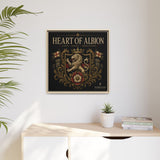 Heart of Albion Framed Canvas Wall Art — Vintage English Lion Crest