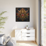 Britannia Lion Framed Canvas Wall Art — Union Jack Crest, 'Britannia • Unity • Pride'