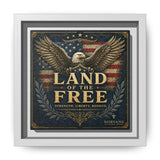 Framed Canvas - "Land of the Free" Patriotic Eagle Wall Art