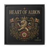Heart of Albion Framed Canvas Wall Art — Vintage English Lion Crest
