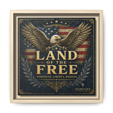 Framed Canvas - "Land of the Free" Patriotic Eagle Wall Art