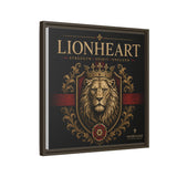 Lionheart Framed Canvas Print — Regal Crowned Lion Wall Art (Matte)