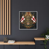 Matte Canvas: Lionheart England Crest Wall Art — Framed Union Jack Shield Print