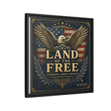 Framed Canvas - "Land of the Free" Patriotic Eagle Wall Art